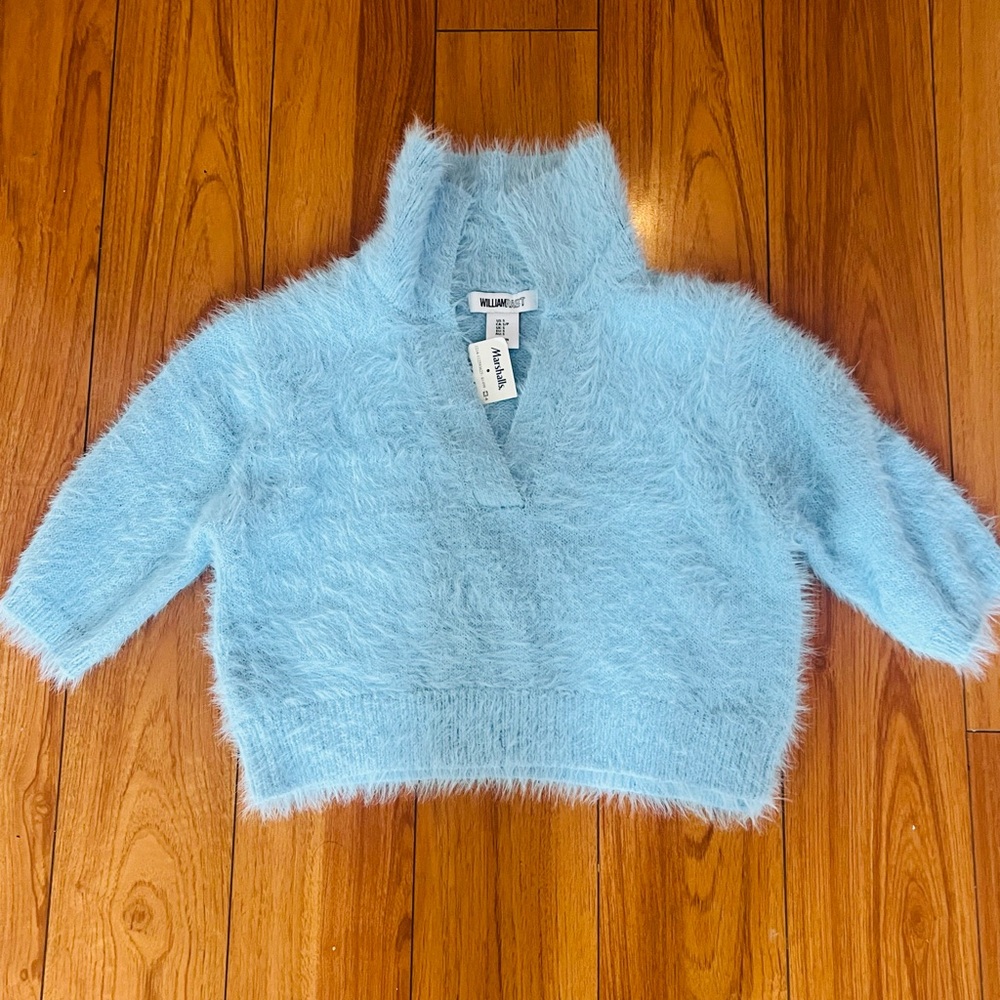 Brand New V-neck Sweater Soft and Fluffy Baby Blue